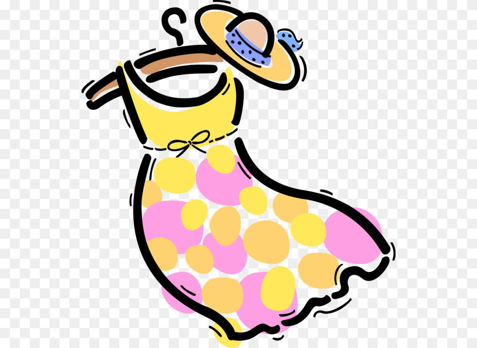 Vector Illustration Of Dress Clothing Garment On Clothes Textile Clip Art, Hat, Face, Head, Person Free Transparent Png