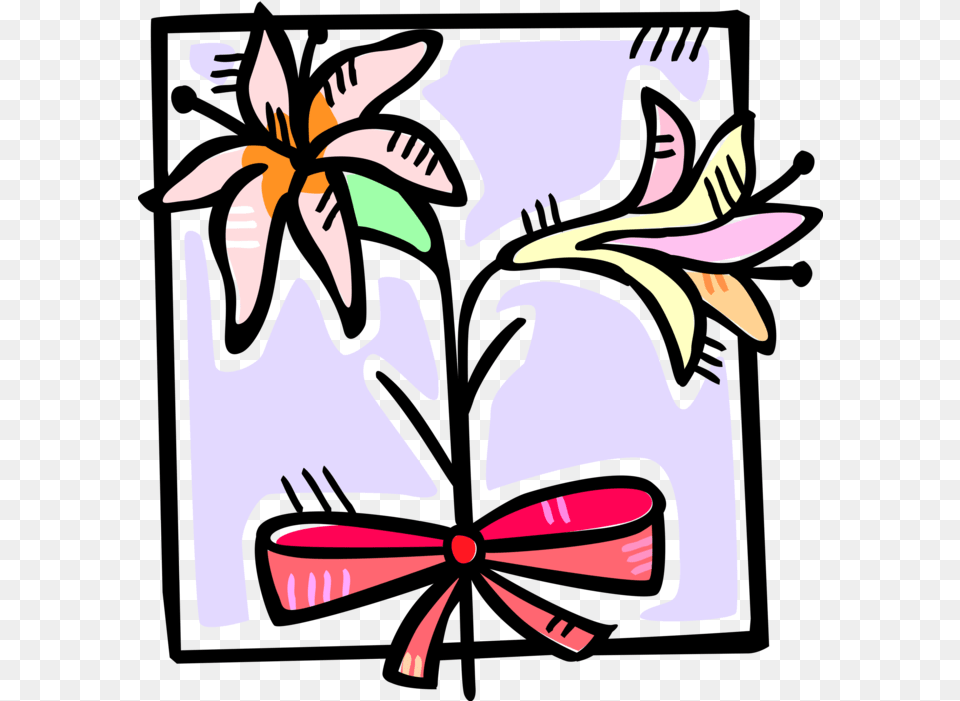 Vector Illustration Of Easter Lily Flower Symbol Clipart Clip Art, Graphics, Floral Design, Pattern Free Png