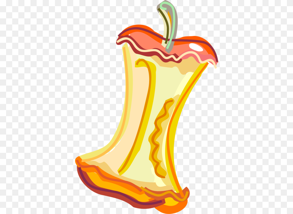 Vector Illustration Of Eaten Fruit Apple Core, Food, Plant, Produce, Dynamite Free Png