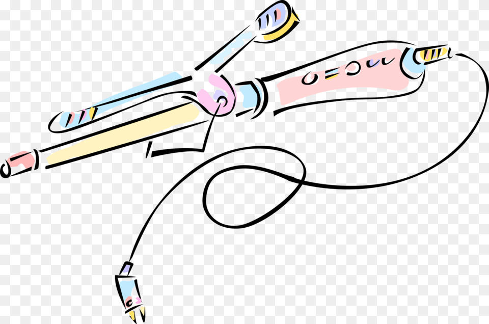 Vector Illustration Of Electric Hair Iron Or Curling Curling Iron Clipart, Sword, Weapon, Blade, Dagger Free Png Download