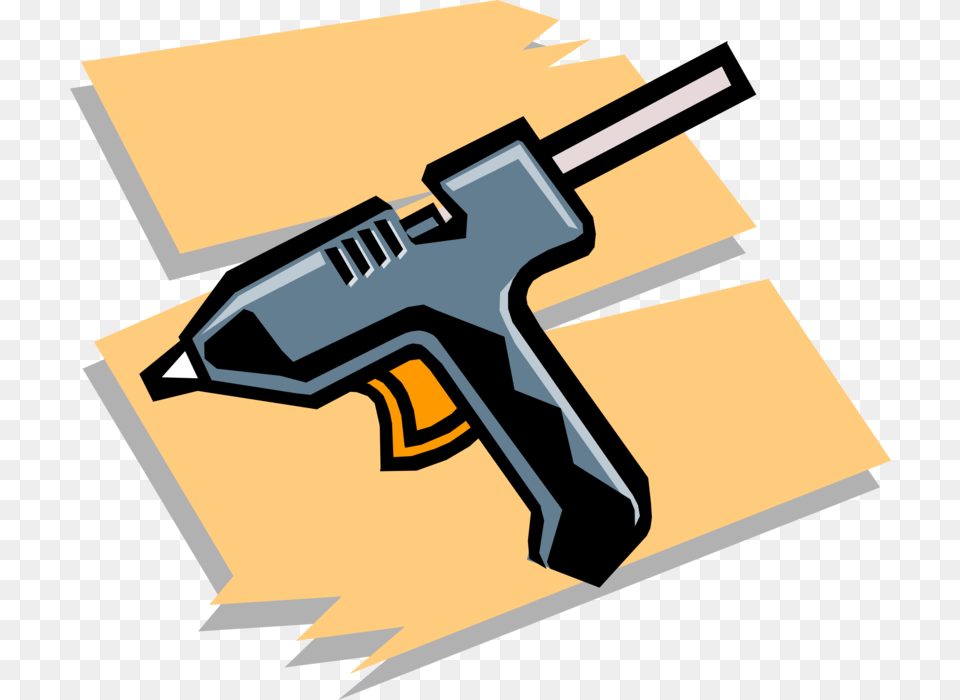 Vector Illustration Of Electric Hot Adhesive Glue Gun Power Tools Clip Art, Firearm, Handgun, Weapon, Device Free Transparent Png