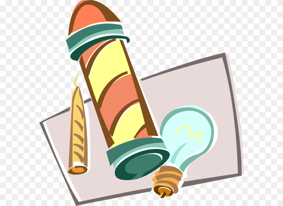 Vector Illustration Of Electric Light Bulb And Barber, Cream, Dessert, Food, Ice Cream Free Png Download