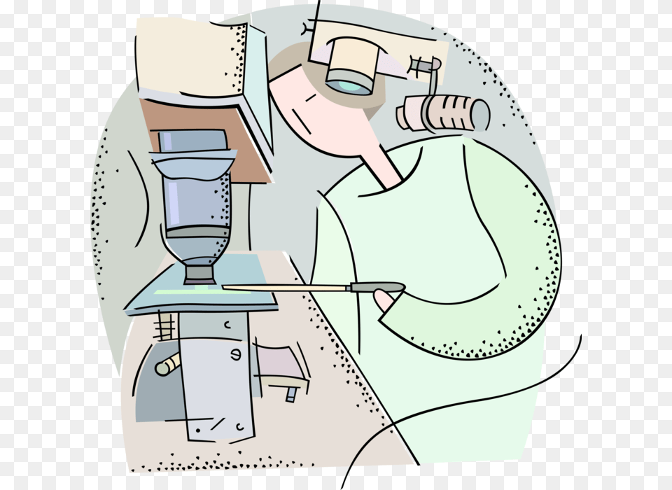Vector Illustration Of Electronic Microscope Uses Beam Cartoon, Architecture, Building, Hospital Free Png Download