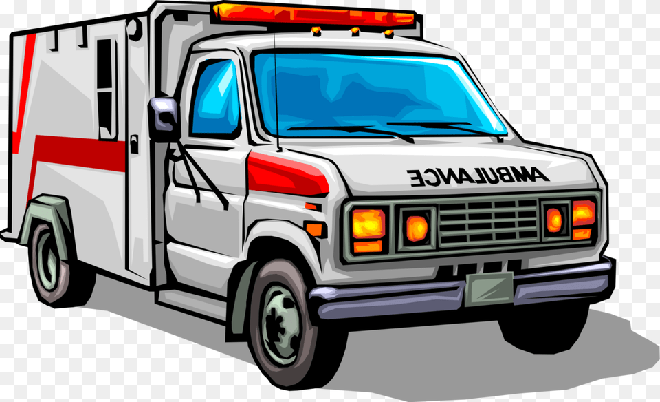 Vector Illustration Of Emergency Medical Service Paramedic Ambulance Clip Art Free, Transportation, Van, Vehicle, Machine Png