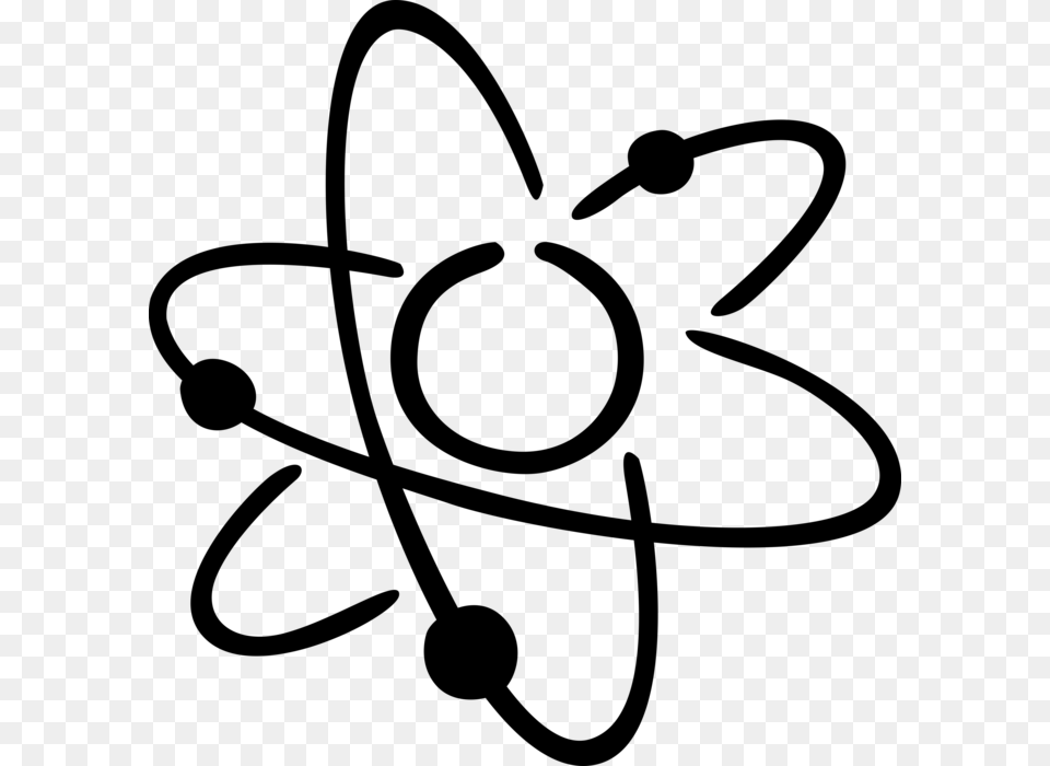 Vector Illustration Of Energy Atoms Circling Nucleus Nucleus Of An Atom Accounts, Gray Free Transparent Png