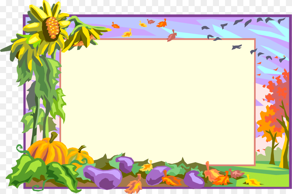 Vector Illustration Of Fall Or Autumn Harvest Frame Autumn Harvest Frame, White Board, Art, Flower, Graphics Png