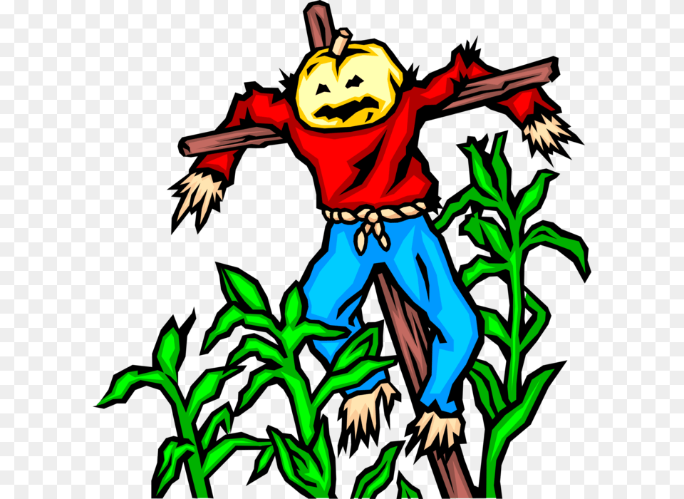 Vector Illustration Of Fall Or Autumn Scarecrow With, Person Png