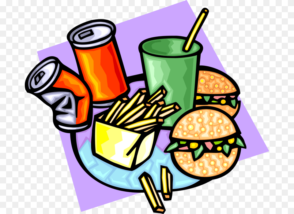 Vector Illustration Of Fast Food Hamburger French Junk Food Clip Art, Lunch, Meal, Dynamite, Weapon Free Transparent Png