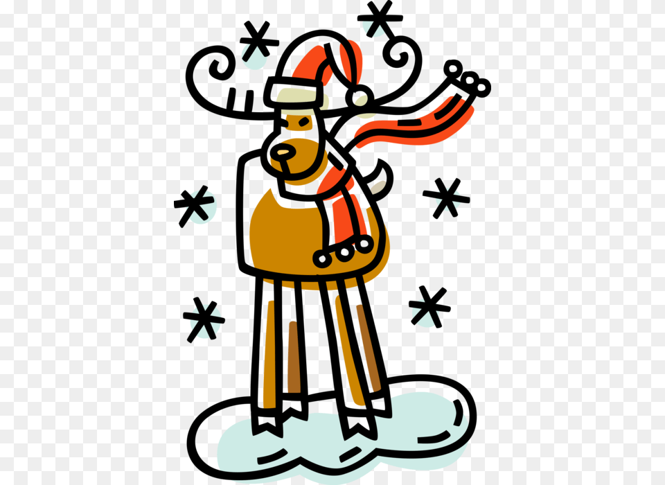 Vector Illustration Of Festive Season Christmas Reindeer, Person, Art, Face, Head Free Transparent Png