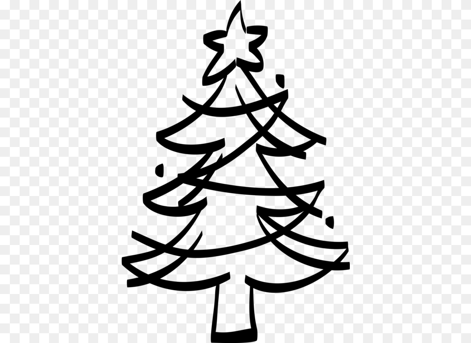 Vector Illustration Of Festive Season Christmas Tree Arvore De Natal Vetor, Gray Free Png Download