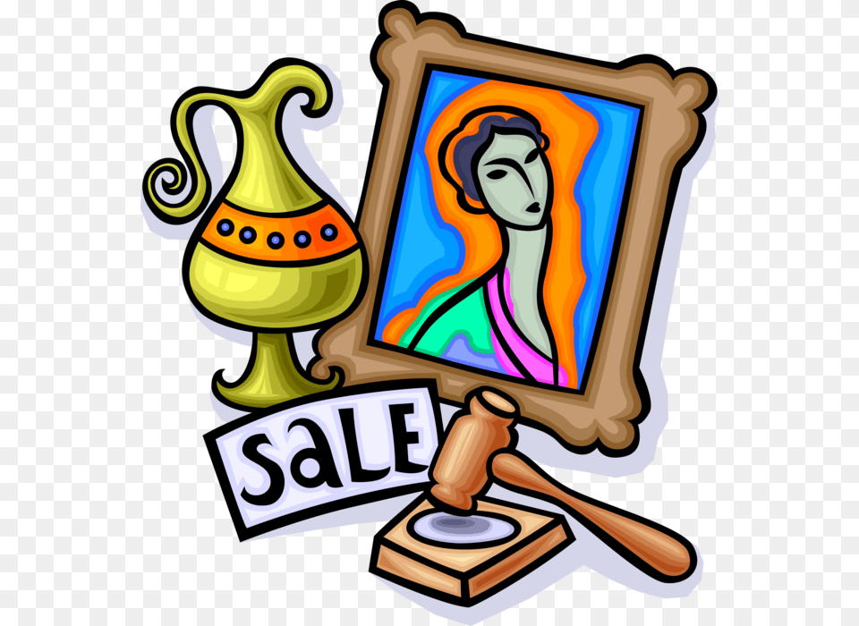 Vector Illustration Of Fine Art Auction Sale To Highest Auction, Head, Face, Person, Adult Free Transparent Png
