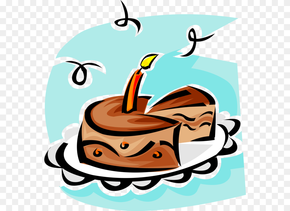 Vector Illustration Of First Birthday Cake With Lit, Birthday Cake, Cream, Dessert, Food Png