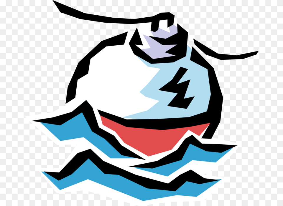 Vector Illustration Of Fishing Float Or Bobber Floating, Nature, Outdoors, Stencil, Snow Png Image