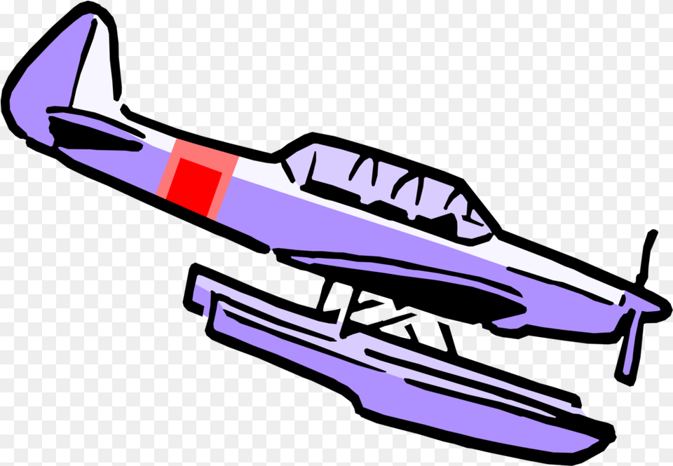 Vector Illustration Of Floatplane Or Seaplane Cartoon Transparent Background, Aircraft, Transportation, Vehicle, Animal Free Png Download