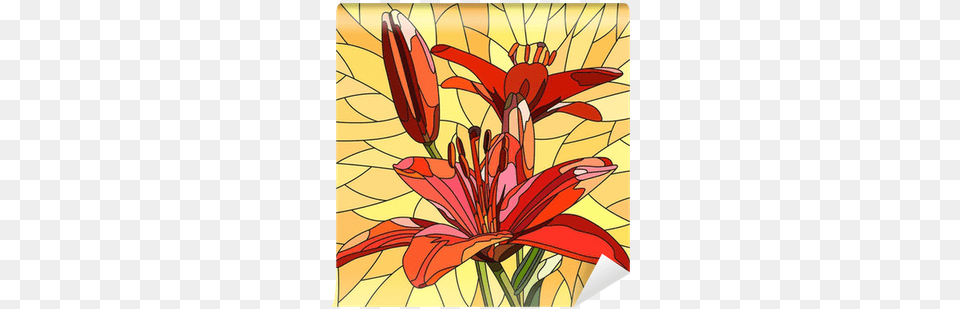 Vector Illustration Of Flower Red Lilies Wall Mural U2022 Pixers We Live To Change Fleur Mosaique, Art, Plant Png Image