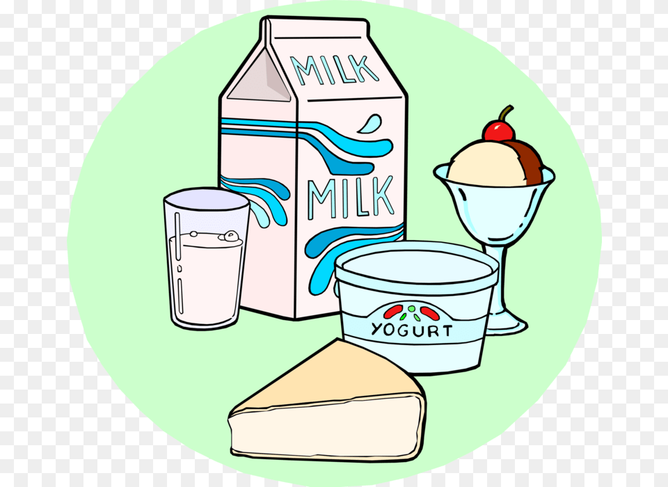 Vector Illustration Of Food Derived From Dairy Milk Does 1 Cup Of Dairy Look Like, Beverage, Cream, Dessert, Ice Cream Png Image