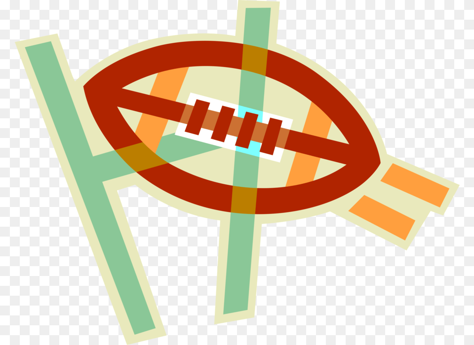 Vector Illustration Of Football Game Sports Ball And Cross, Logo Free Transparent Png