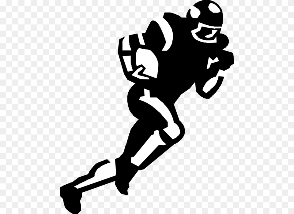 Vector Illustration Of Football Player Running Back Running Back, Stencil, Baby, Person Free Png Download