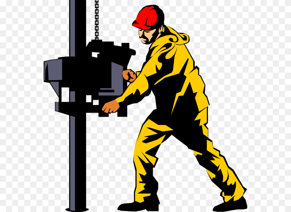 Vector Illustration Of Fossil Fuel Petroleum And Gas Oil Rig Clip Art, Clothing, Hardhat, Helmet, People Png Image