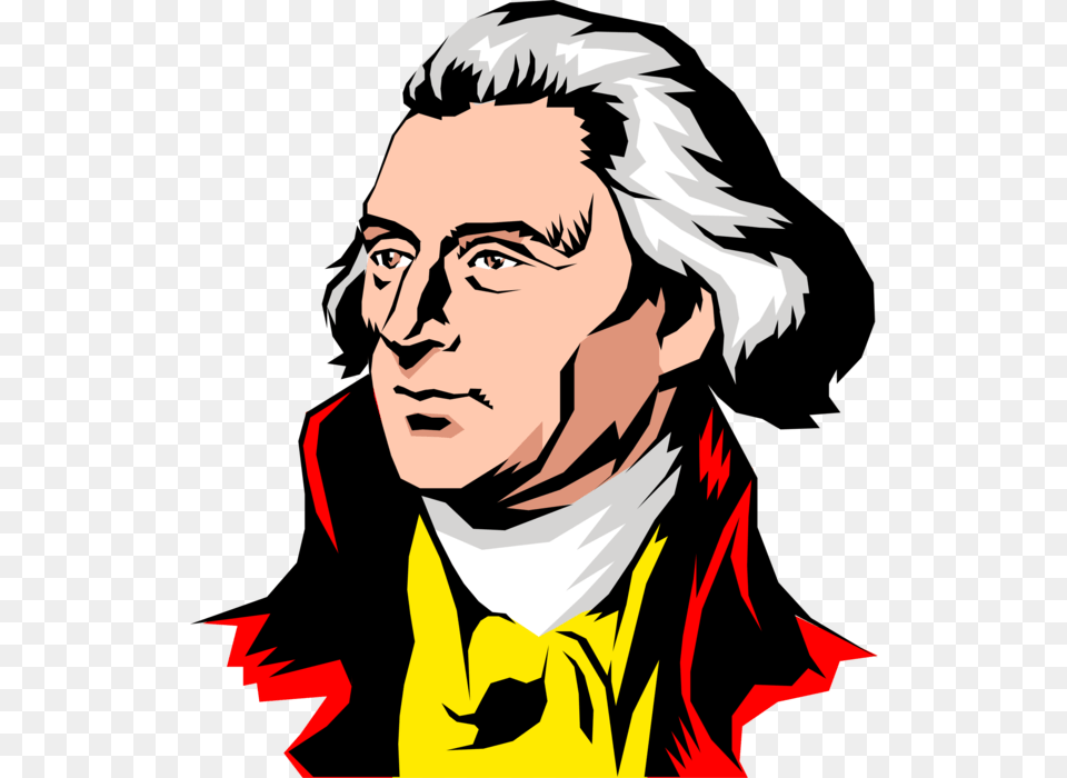 Vector Illustration Of Founding Father Thomas Jefferson Transparent Thomas Jefferson, Adult, Photography, Person, Man Png