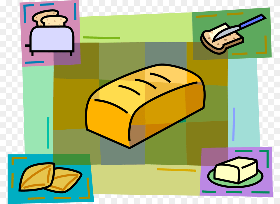 Vector Illustration Of Fresh Baked Bread Loaf With, Food, Bulldozer, Machine, Bread Loaf Free Png Download