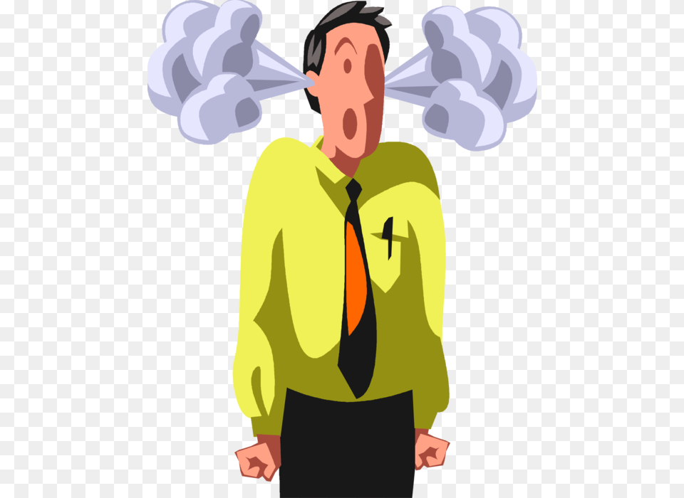 Vector Illustration Of Frustrated Businessman Blows Frustriert Clipart, Accessories, Shirt, Tie, Formal Wear Png Image