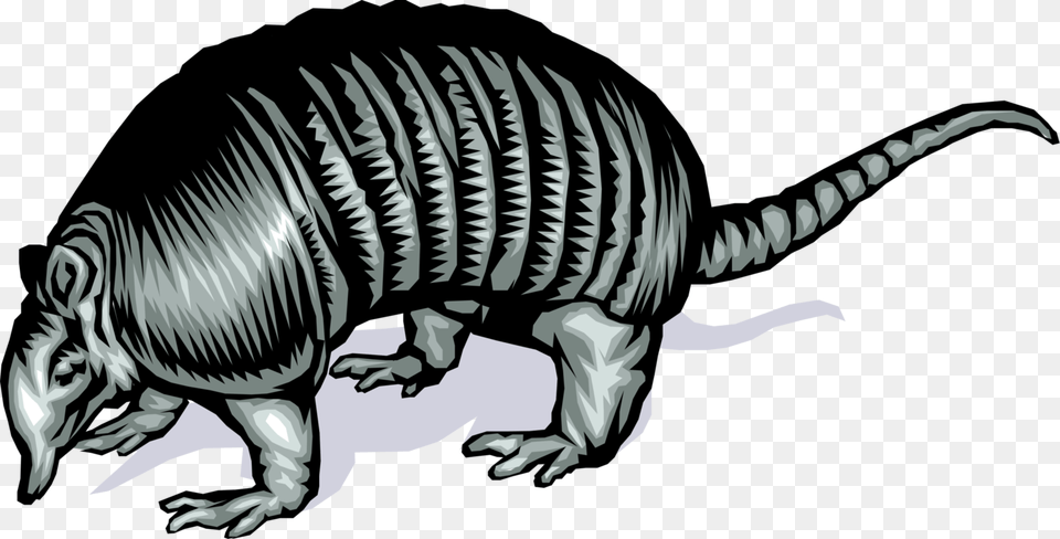 Vector Illustration Of Fully Armored Armadillo With, Animal, Dinosaur, Reptile, Wildlife Free Png Download