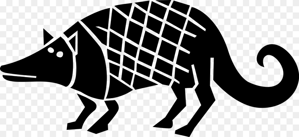 Vector Illustration Of Fully Armored Armadillo With Armadillo, Gray Free Png