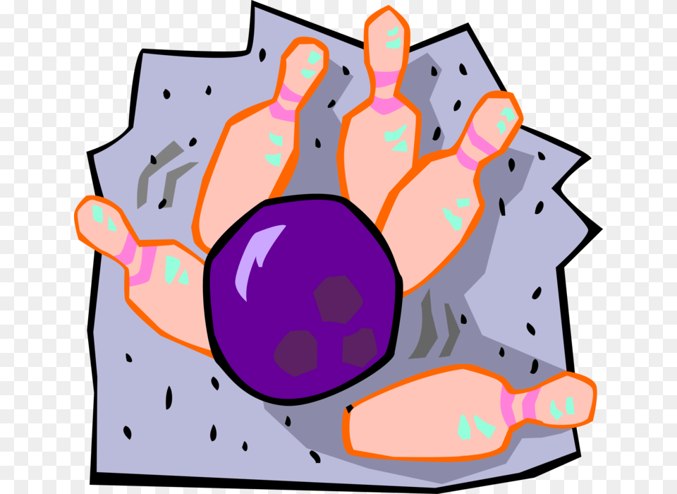 Vector Illustration Of Game Of Bowling Ball Striking Ten Pin Bowling, Leisure Activities, Bowling Ball, Sport, Baby Free Png