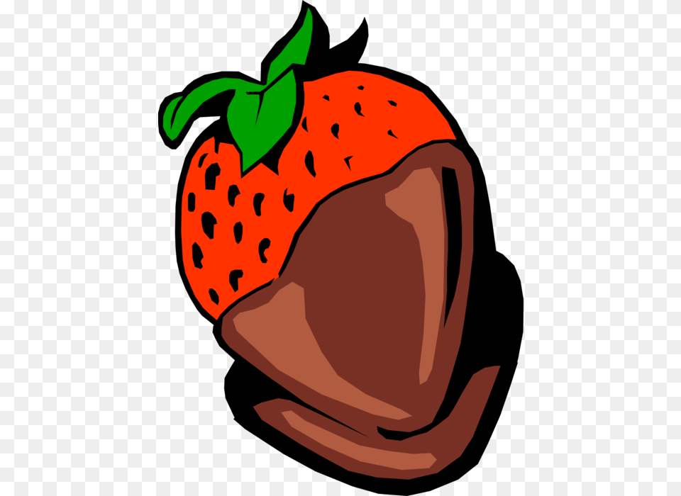Vector Illustration Of Garden Strawberry Edible Fruit Strawberry Chocolate Vector, Berry, Food, Plant, Produce Free Png Download