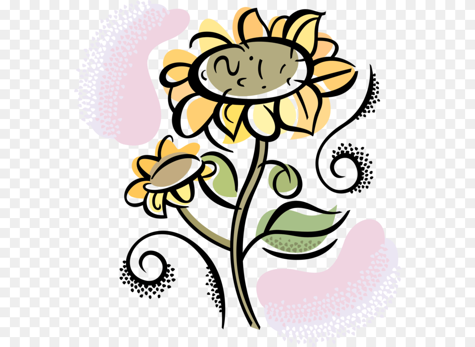 Vector Illustration Of Garden Sunflowers Growing In, Flower, Plant, Pattern, Daisy Free Png
