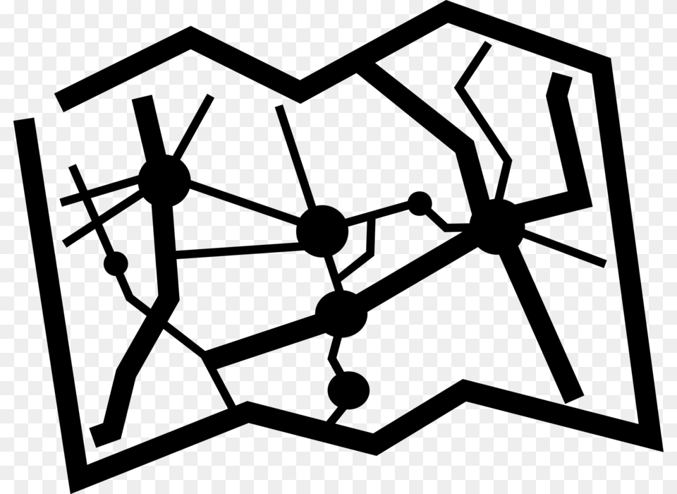 Vector Illustration Of Geographic Cartography Road, Gray Free Transparent Png