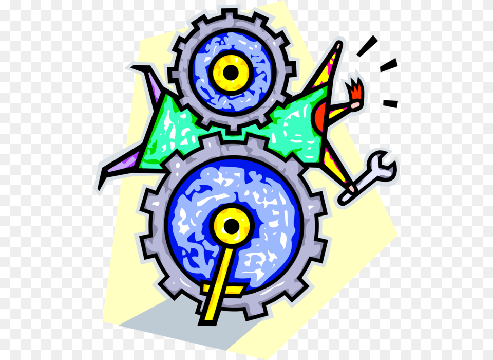 Vector Illustration Of Getting Stuck In Cogwheel Gear Simbolo Da Radiologia Medica, Dynamite, Weapon, Compass Free Png