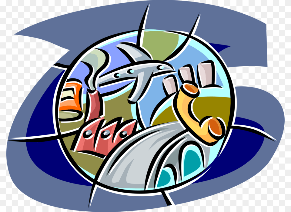 Vector Illustration Of Global Industrial Business, Art, Animal, Fish, Sea Life Free Png