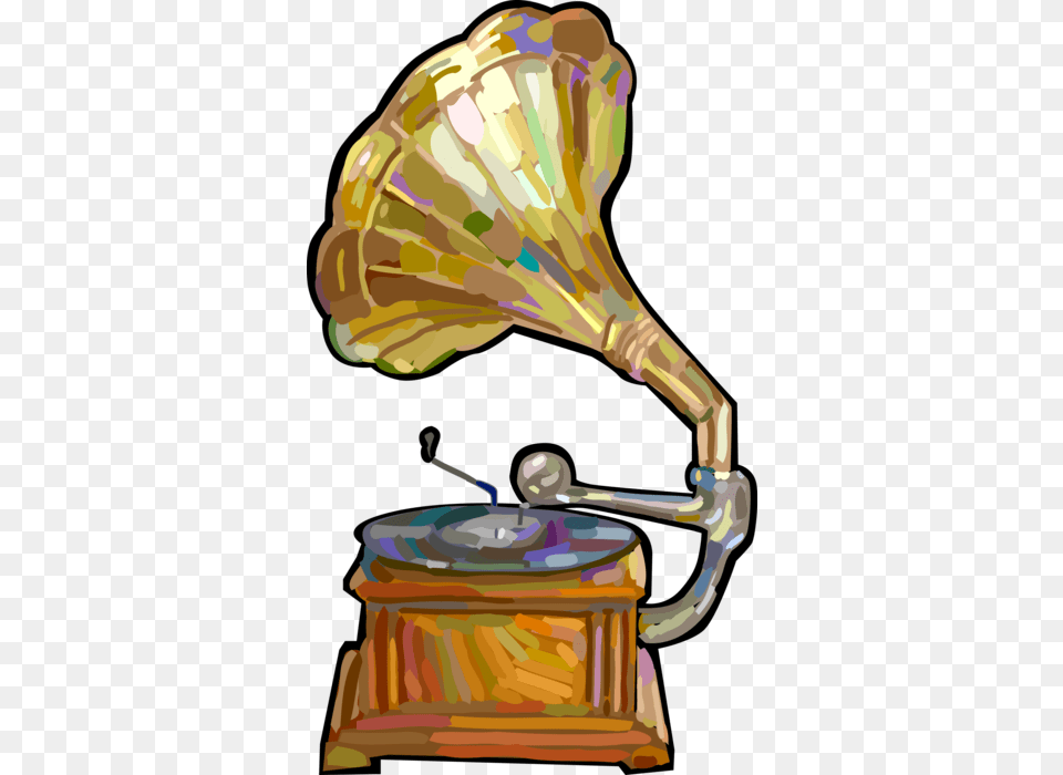 Vector Illustration Of Gramophone Phonograph Record Song Png