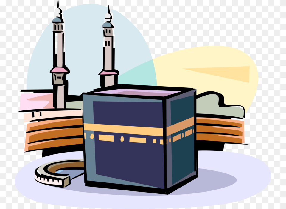 Vector Illustration Of Grand Kaaba Islam Sacred Mosque Kaaba Clipart, Bulldozer, Machine Png Image