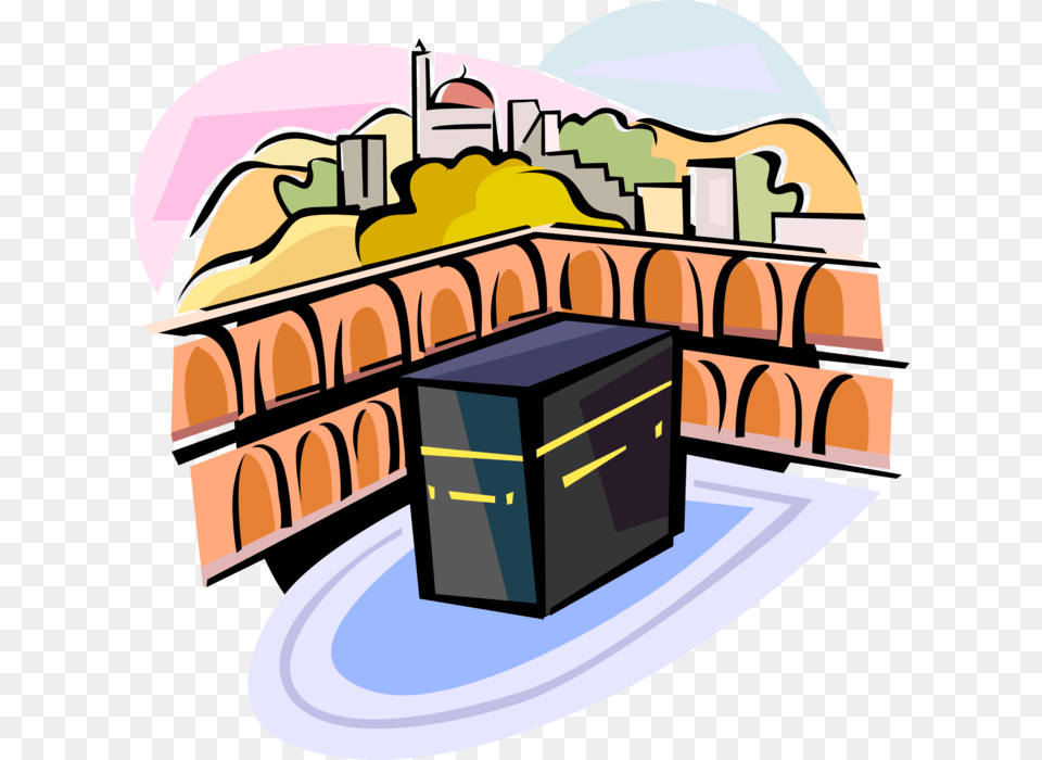 Vector Illustration Of Grand Kaaba Islam Sacred Mosque Kaabah Clip Art, Treasure Free Png Download