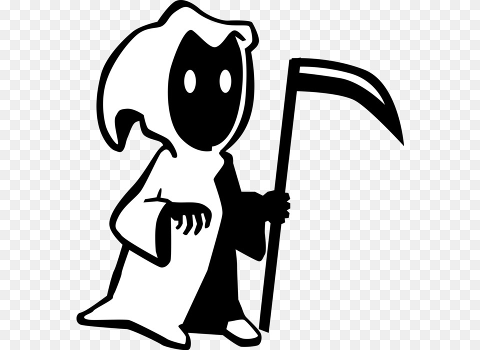 Vector Illustration Of Grim Reaper Angel Of Death With Grim Reaper Vector, Stencil, Baby, Blade, Dagger Png Image