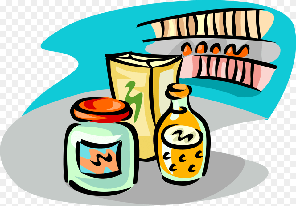 Vector Illustration Of Grocery Store Commodity Food Vector Graphics, Jar, Bottle Free Png Download