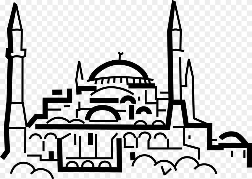 Vector Illustration Of Hagia St Hagia Sophia Clipart, Gray Free Png Download