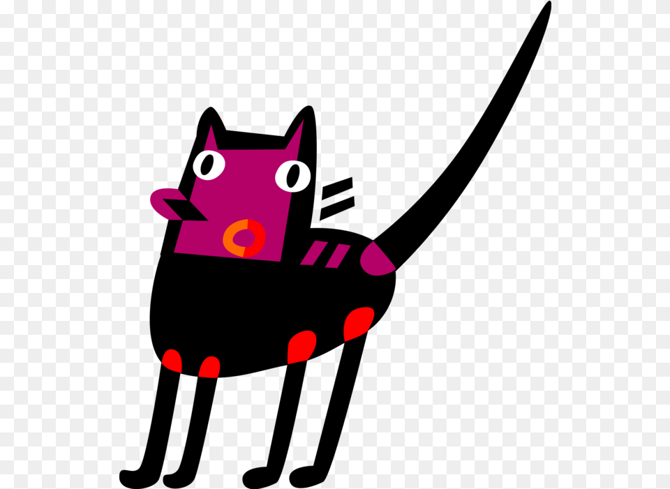 Vector Illustration Of Halloween Black Cat Associated Dot Free Transparent Png