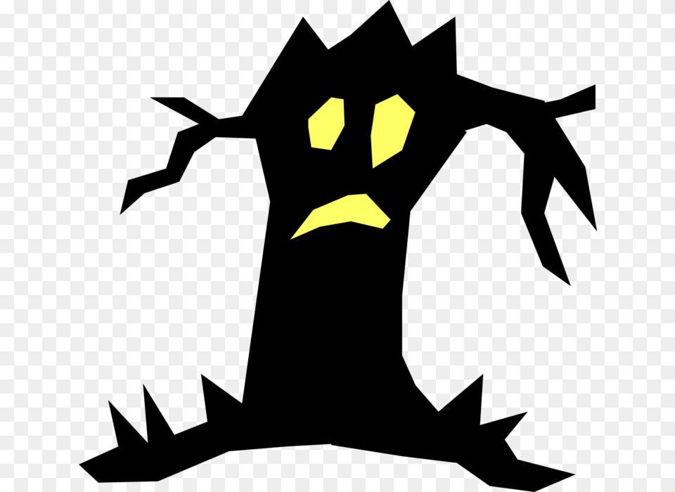 Vector Illustration Of Halloween Spooky Tree, Symbol, Logo Free Png