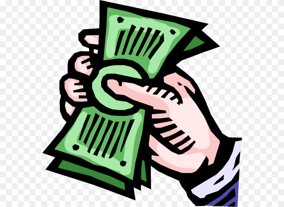 Vector Illustration Of Hand Grasps Cash Dollar Bill Mao Com Dinheiro, Musical Instrument Png Image