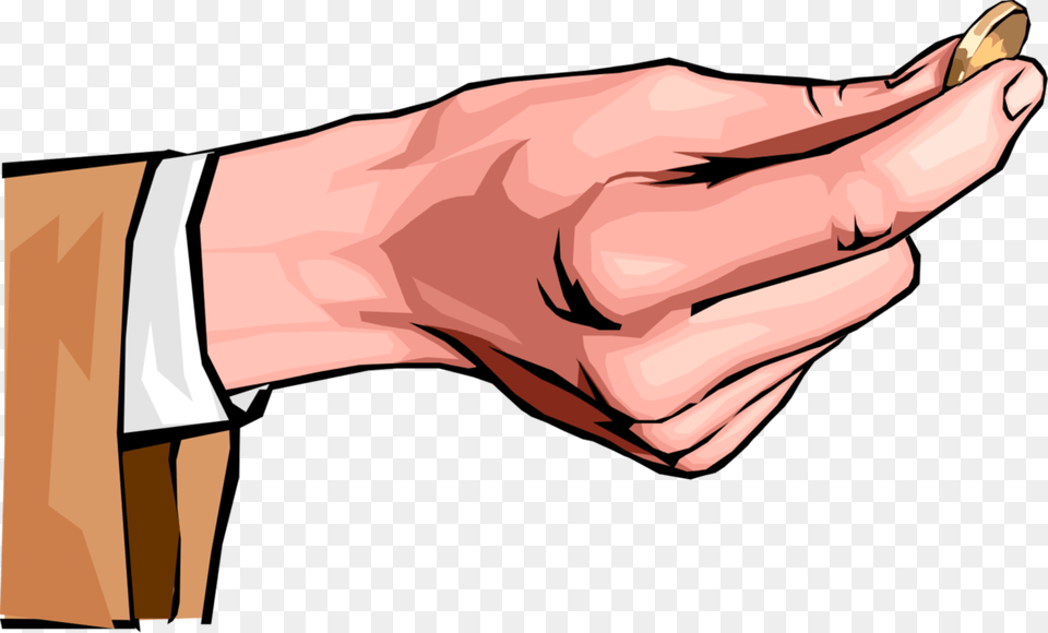 Vector Illustration Of Hand Holding Cash Currency Money Hand With Coin, Body Part, Finger, Person Png Image