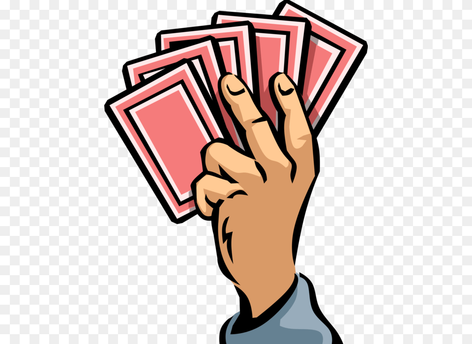 Vector Illustration Of Hand Holds Winning Hand Casino Person Playing Cards Clip Art, Body Part, Adult, Male, Man Free Png Download