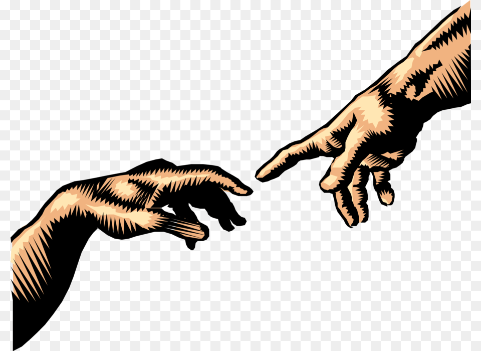 Vector Illustration Of Hand Of God Michelangelo S Creation Of Adam Vector, Finger, Person, Body Part, Hardware Free Transparent Png