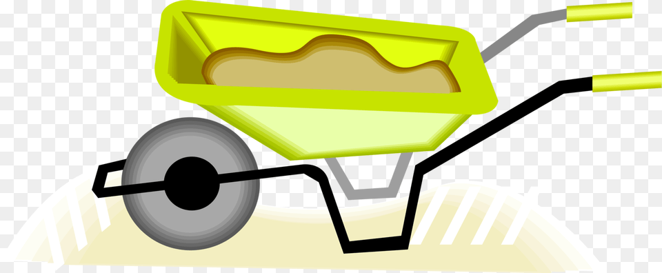 Vector Illustration Of Hand Propelled Wheelbarrow For, Transportation, Vehicle, Device, Grass Png Image