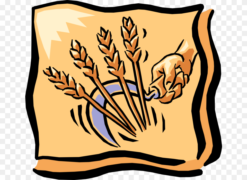 Vector Illustration Of Hand With Sickle Harvests Wheat Historia De La Harina, Bag, Person, Cushion, Home Decor Free Transparent Png