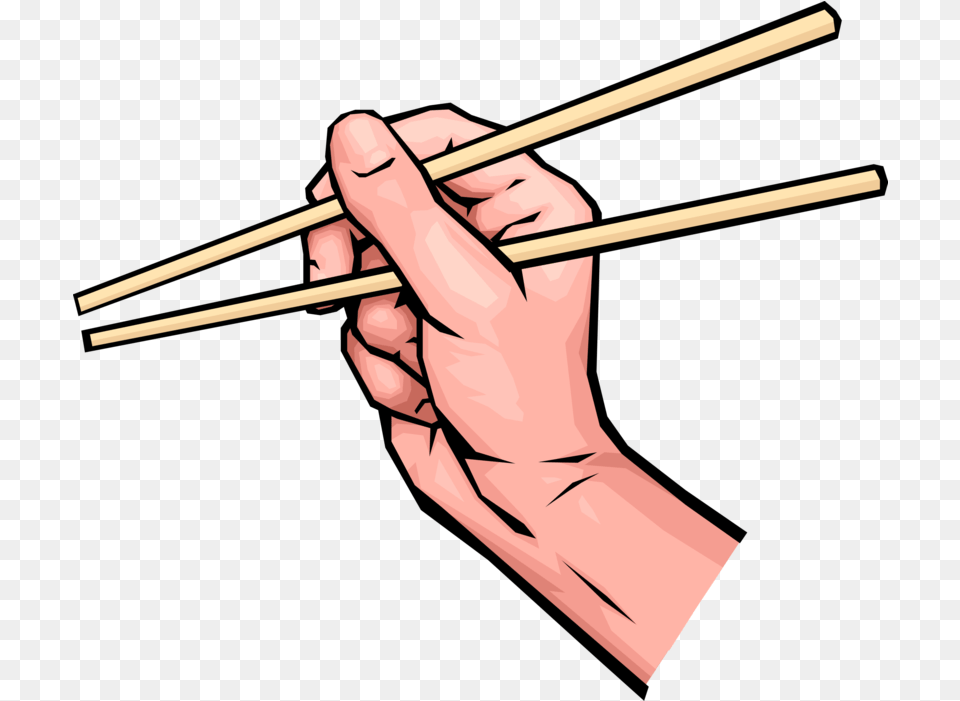 Vector Illustration Of Hands Holding Chopsticks Clipart, Food, Blade, Dagger, Knife Free Png