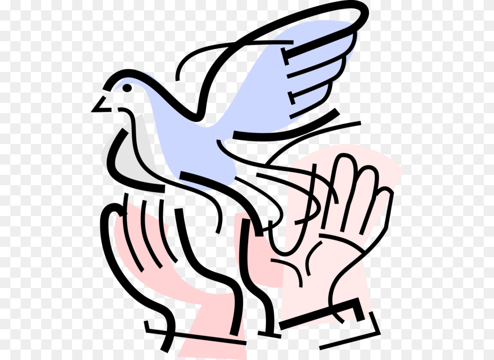 Vector Illustration Of Hands Release Symbolic Dove Dove Release, Stencil, Adult, Female, Person Free Transparent Png